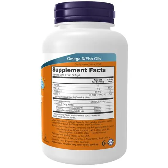 NOW Foods Ultra Omega 3-D With Vitamin D-3 Softgels 180 Softgels