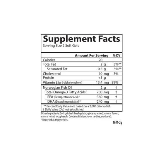 Carlson Labs The Very Finest Fish Oil 700mg Omega-3 Natural Orange Softgels 120 + 30