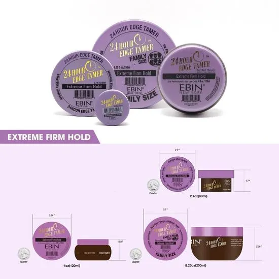 Ebin New York 24 Hour Argan Oil Extreme Firm Hold Edge Tamer 250ml