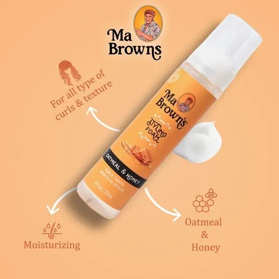 Ma Browns Styling Foam With Oatmeal & Honey 237ml