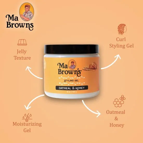 Ma Browns Styling Gel With Oatmeal & Honey 454g