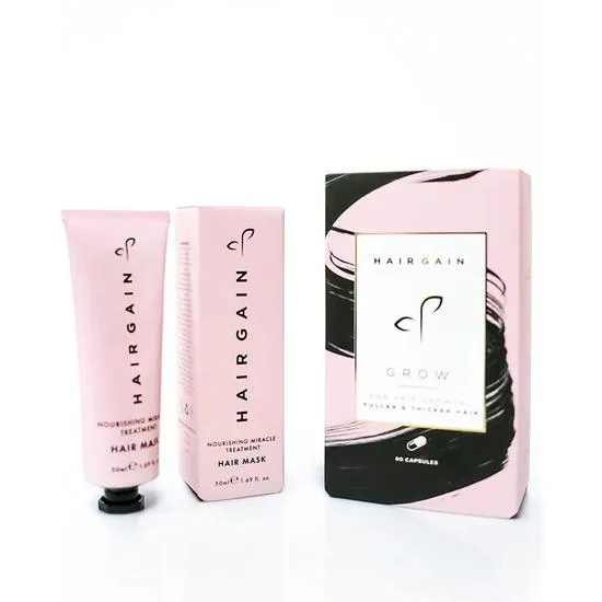 Hair Gain Capsules & Hair Mask Bundle 60 Capsules + 50ml Mask