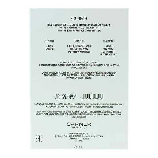 Carner Barcelona Cuirs Eau De Parfum 100ml