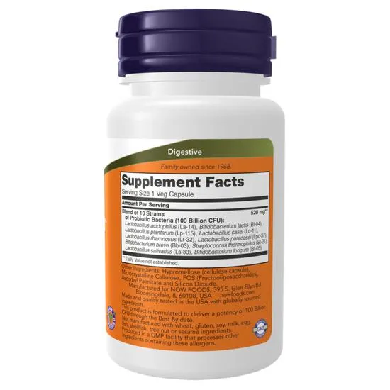 NOW Foods Probiotic-10 100 Billion Capsules 30 Capsules