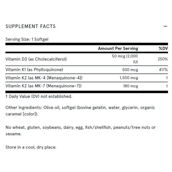 Jarrow Formulas K-Right Softgels 60 Softgels