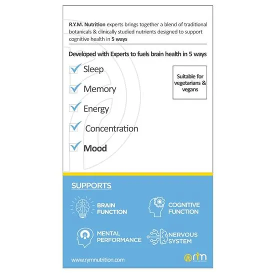 RYM Nutrition De-Stress Relax & Calm Capsules 30 Capsules