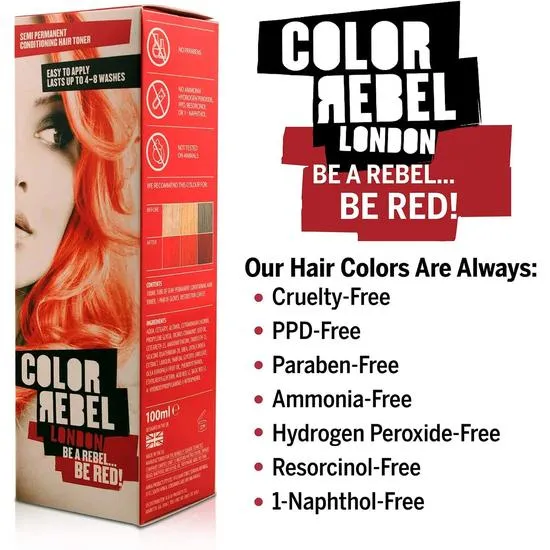 Color Rebel London Be Red Conditioning Hair Toner 100ml