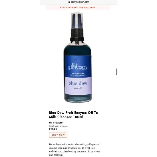 The Glowcery Blue Dew Fruit Enzyme Oil To Milk Cleanser