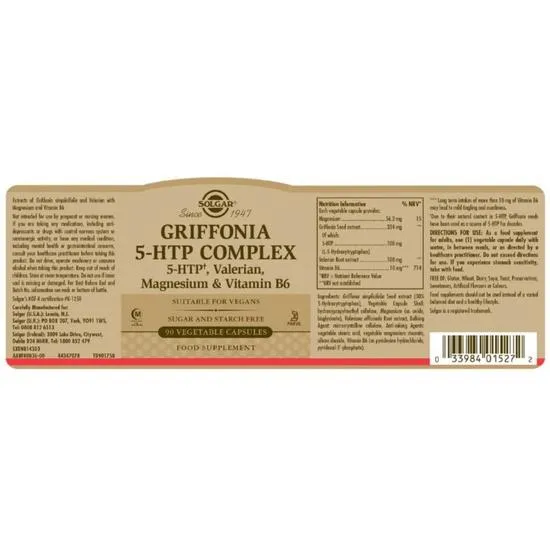 Solgar Griffonia 5-HTP Complex Capsules 90 Capsules
