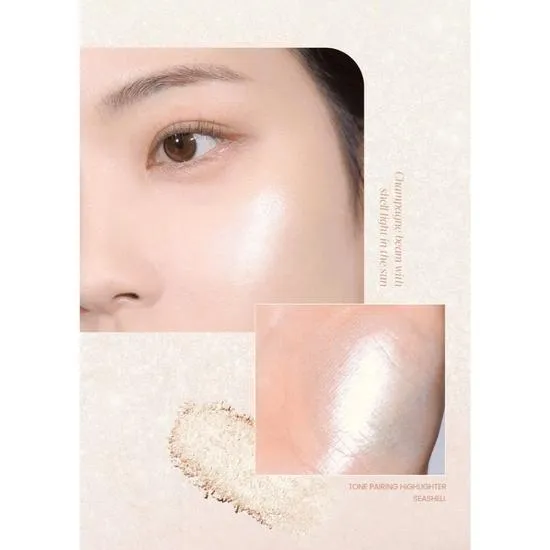 espoir Tone Pairing Highlighter + Brush Set #1 SEASHELL 9.6g
