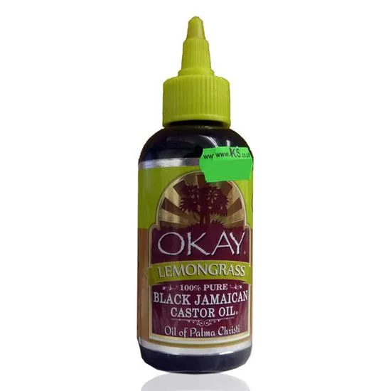 Okay 100 Percent Pure Black Jamaican Castor Oil With Lemongrass 118ml