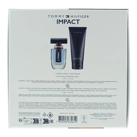 Tommy Hilfiger Impact Eau De Toilette 50ml + Body Wash 100ml Gift Set For Him 50ml