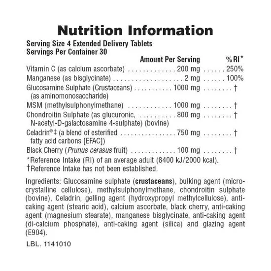 Nature's Plus Triple Strength Ultra Joint Glucosamine/Chondroitin/MSM With Celadrin 120 Tablets