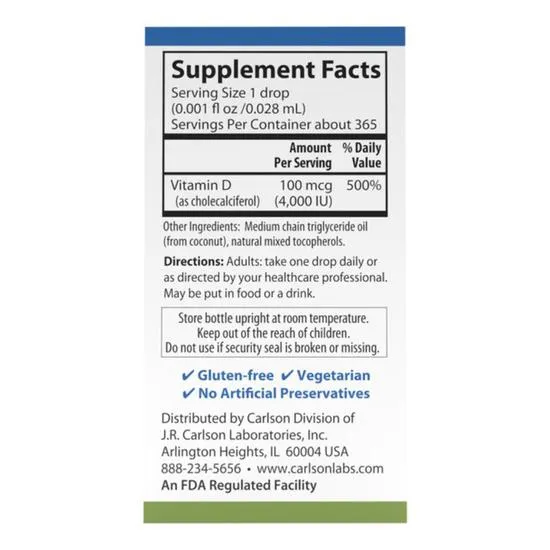 Carlson Labs Super Daily D3 4000iu 10ml