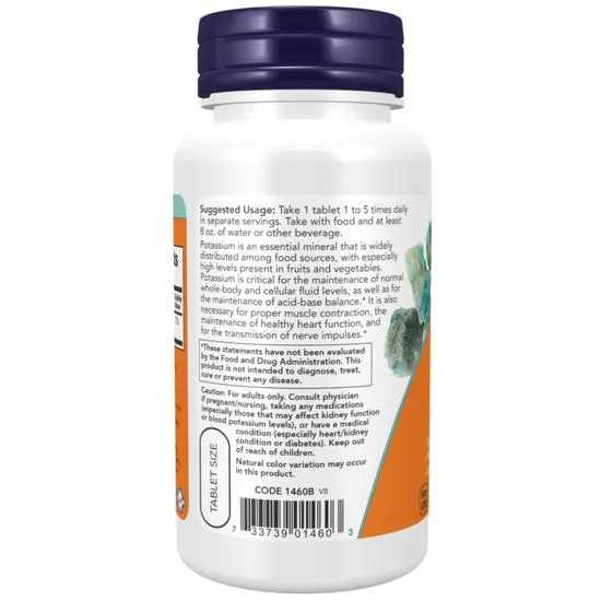 NOW Foods Potassium Gluconate 99mg Tablets 100 Tablets