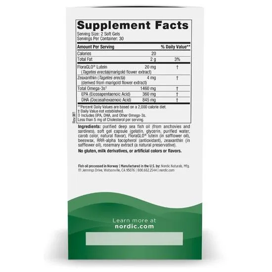 Nordic Naturals Omega Vision 1460mg Softgels 60 Softgels