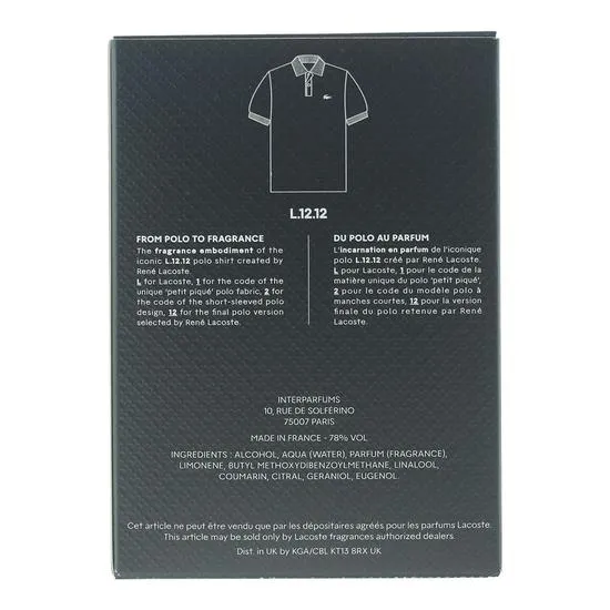 Lacoste L.12.12 Noir Eau De Toilette 50ml