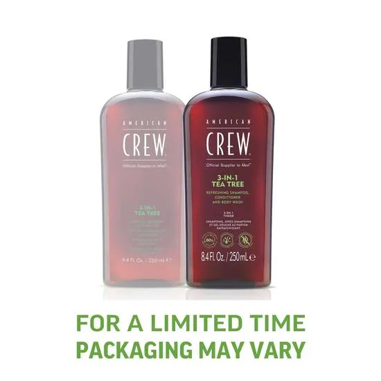 American Crew 3 In 1 Tea Tree Shampoo Conditioner & Body Wash 450ml