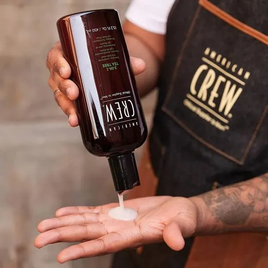 American Crew 3 In 1 Tea Tree Shampoo Conditioner & Body Wash 450ml