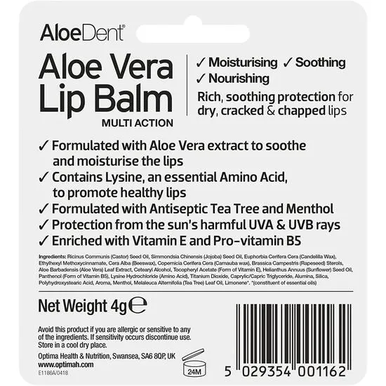 Aloe Dent Aloe Vera Lip Balm 4 g