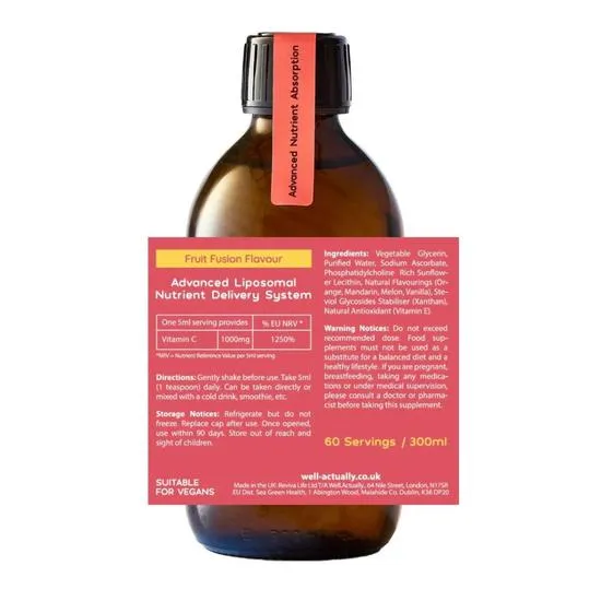 Well Actually Liposomal Vitamin C 1000mg 150ml