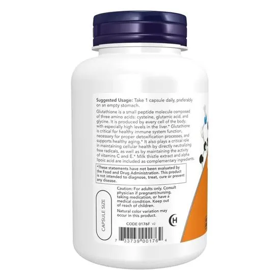 NOW Foods Glutathione 500mg Capsules 120 Capsules