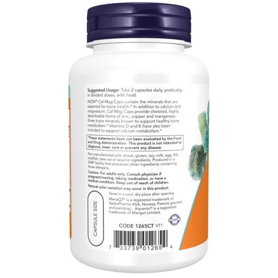 NOW Foods Cal-Mag Capsules 120 Capsules