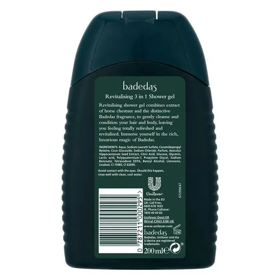 Badedas 3 In 1 Revitalising Shower Gel Shampoo & Conditioner 200ml