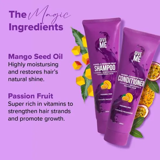 Give Me Nourishing Shampoo & Conditioner Bundle Mango & Passion Fruit 300ml
