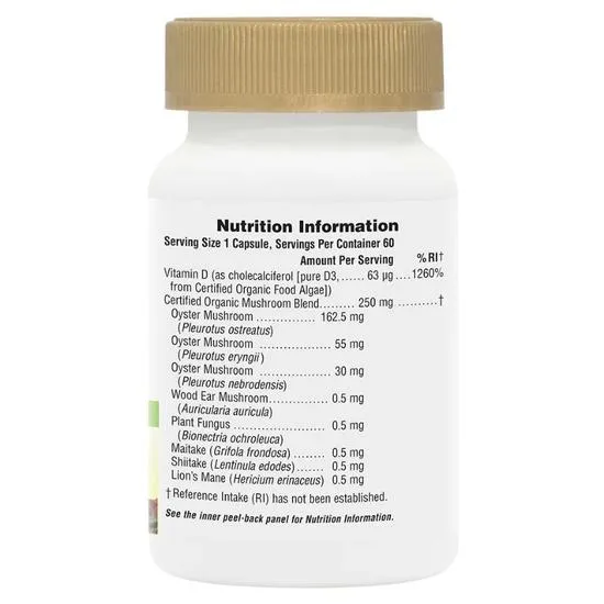 Nature's Plus Source Of Life Garden Organic Vitamin D3 2500iu 60 Vegicaps