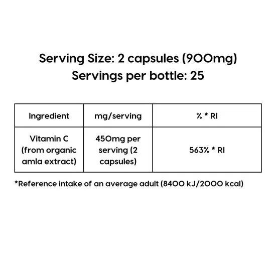 KIKI Health Organic Vitamin C Capsules 50 Capsules