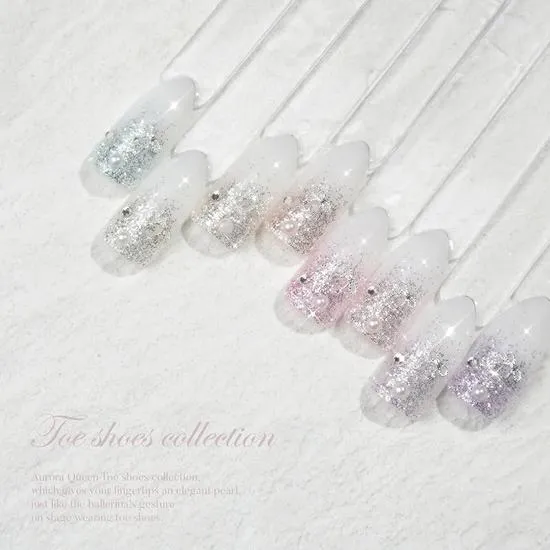 Aurora Queen Glitter Gel Polish Toe Shoes Collection 8 Colours Set (8 Colours)