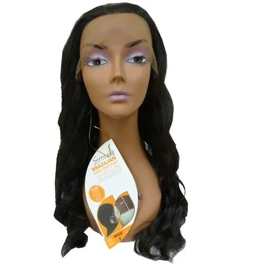 Serenity Brazilian Remi Deep Part Blended Human Hair Spice Swiss Lace Wig KB88