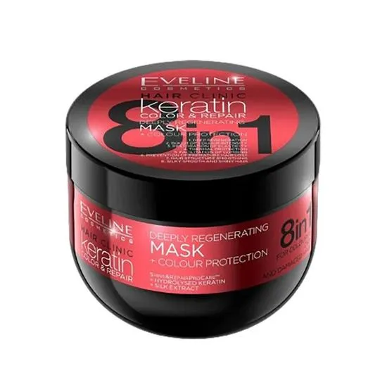 Eveline Hair Clinic Keratin 8 In 1 Deeply Regenerating Mask 500ml