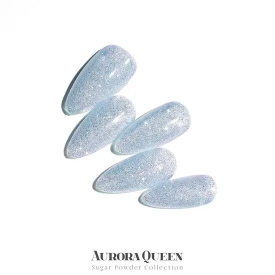 Aurora Queen Glitter Gel Polish Sugar Powder 8 Colours AQ.205 - Like Cotton