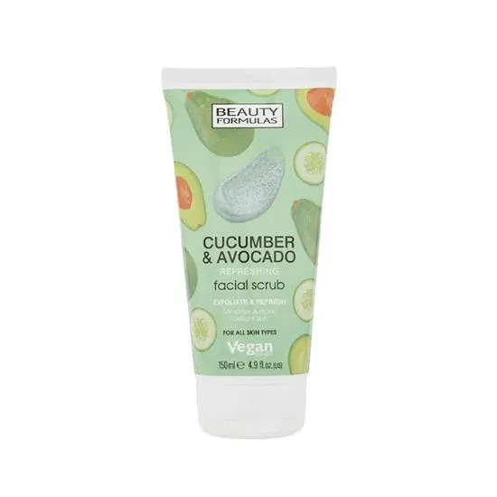 Beauty Formulas Cucumber & Avocado Facial Scrub 150ml / Refreshing