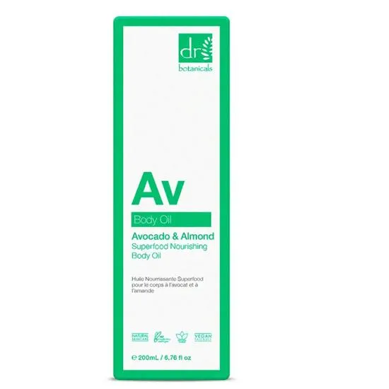 Dr Botanicals Avocado & Almond Superfood Nourishing Body Oil 200ml