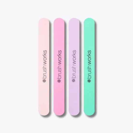 Brushworks Pastel Coloured Nail Files 4 Pack