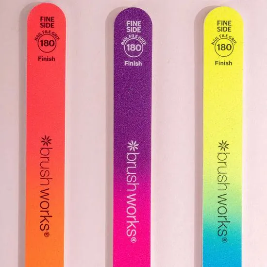 Brushworks Neon Nail Files 3 Pack