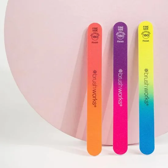 Brushworks Neon Nail Files 3 Pack