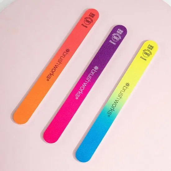 Brushworks Neon Nail Files 3 Pack