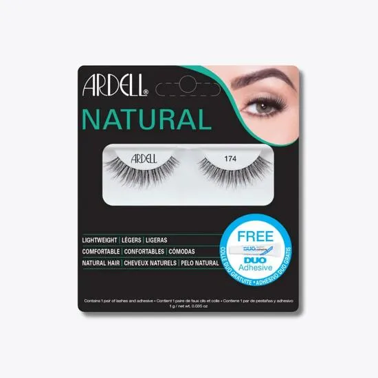 Ardell Natural False Eyelashes 174 Black (with DUO Glue)
