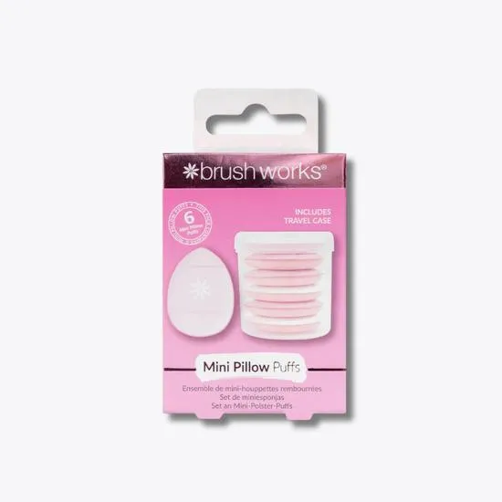 Brushworks Mini Pillow Puffs 6 Pack