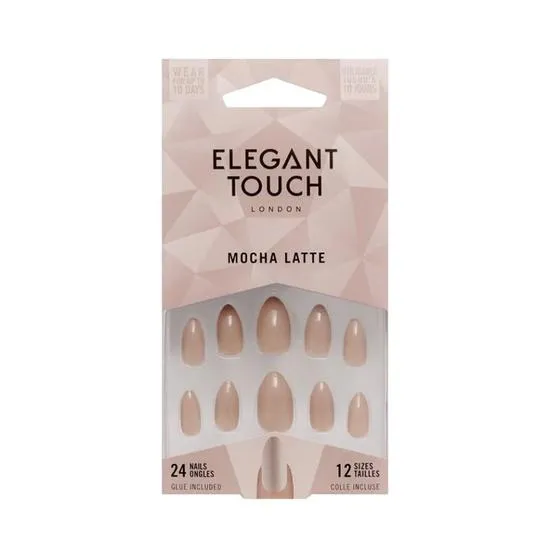Elegant Touch Mocha Latte Nail With Glue 24 Nails