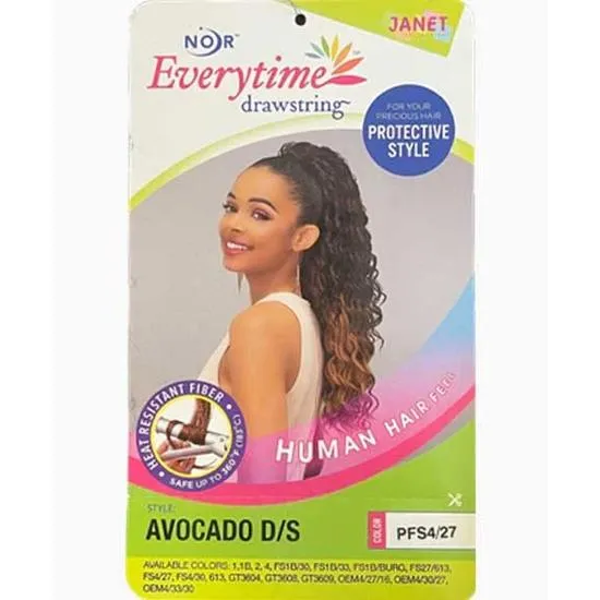 Janet Collection Noir Every Time Synthetic Avocado DS Ponytail 1