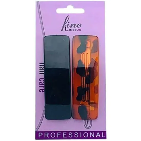 Fine Lines UK Hair Barrette 2pcs / Black/Shell H6064
