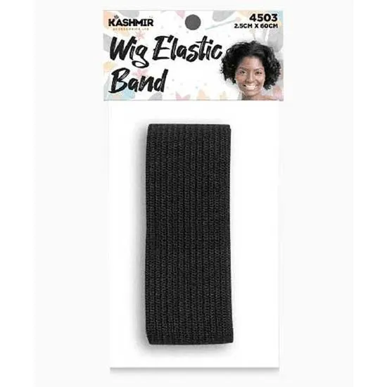 Kashmir Wig Elastic Band 4503 2.5cm x 60cm / Black