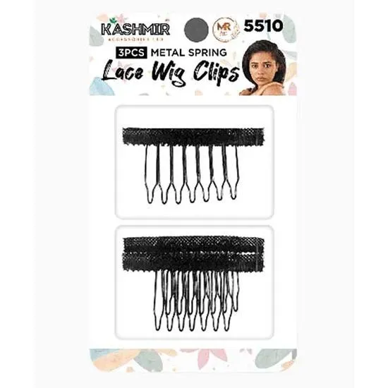 Kashmir Metal Spring Lace Wig Clips 5510 3pcs / Black