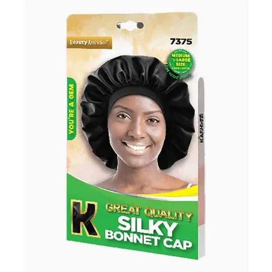 Kashmir Beauty Ambition Great Quality Silky Bonnet Cap 7375 Black