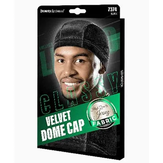 Kashmir Beauty Ambition Classy Velvet Dome Cap 7374 Black